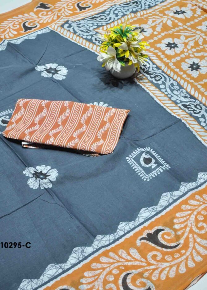 Anushka -10295-C   Grey Color Soft Pure Cotton Saree CM1302503 [LR4B]