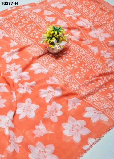 Aadhirai -10297-H  SalmonOrange Color Soft Georgette Saree CM1301234 [LR11C]