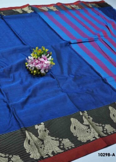 Tejasvitha -10298-A   PacificBlue Color Narayanpet Handloom Cotton Saree CM1302941 [LR13C]