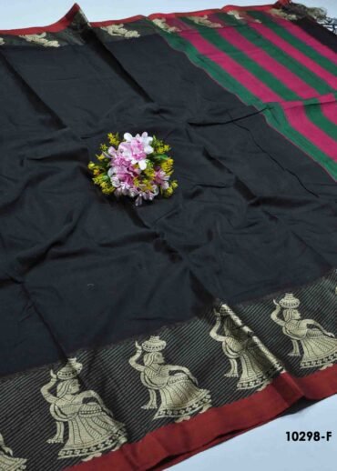Tejasvitha -10298-F   Black Color Narayanpet Handloom Cotton Saree CM1302941 [LR13C]