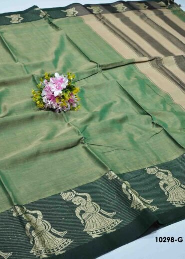Tejasvitha -10298-G   BasilGreen Color Narayanpet Handloom Cotton Saree CM1302941 [LR13C]