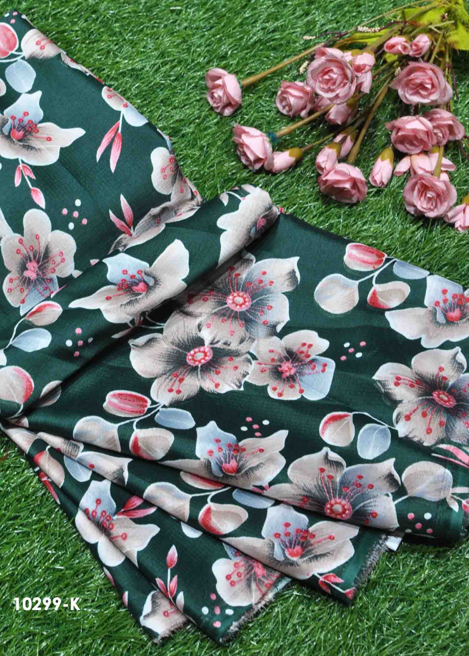 Iniya - 10299-K  DarkGreen Color Top, Frock & Nighty Popcorn Material CM1305345 (LR1C)