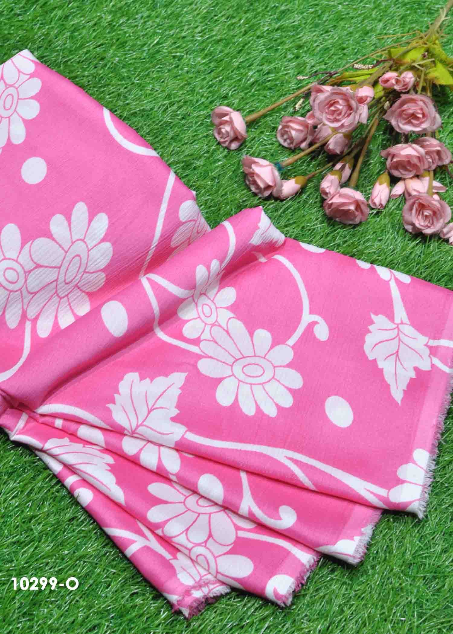 Iniya - 10299-O  FlamingoPink Color Top, Frock & Nighty Popcorn Material CM1305345 (LR1C)
