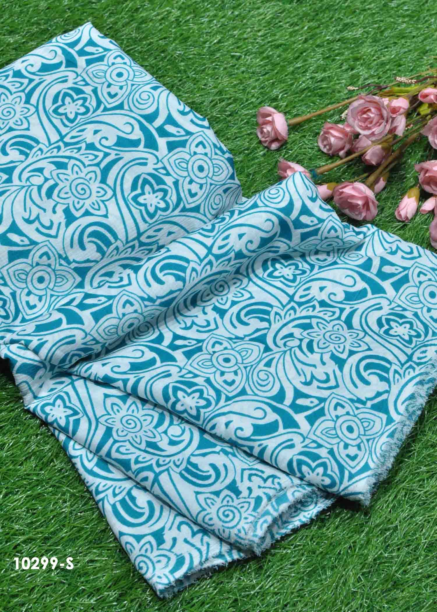 Rishitha - 10299-S  SkyBlue Color Top, Frock & Nighty Popcorn Material CM1305345 (LR1C)