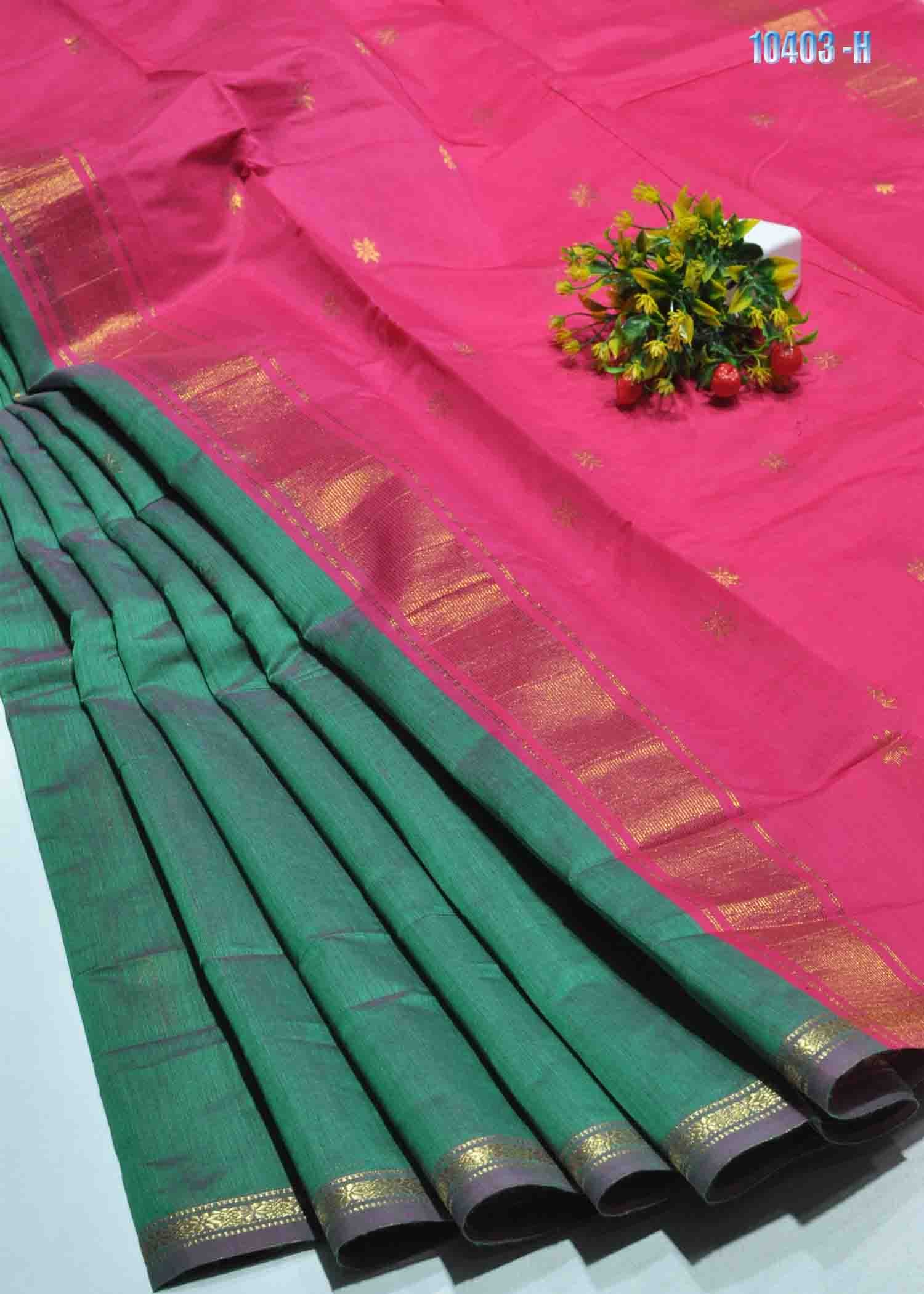 Yashvanthika - 10403-H Green Color Elegant Maheshwari Silk Cotton Saree CM1308174 (LR13C)