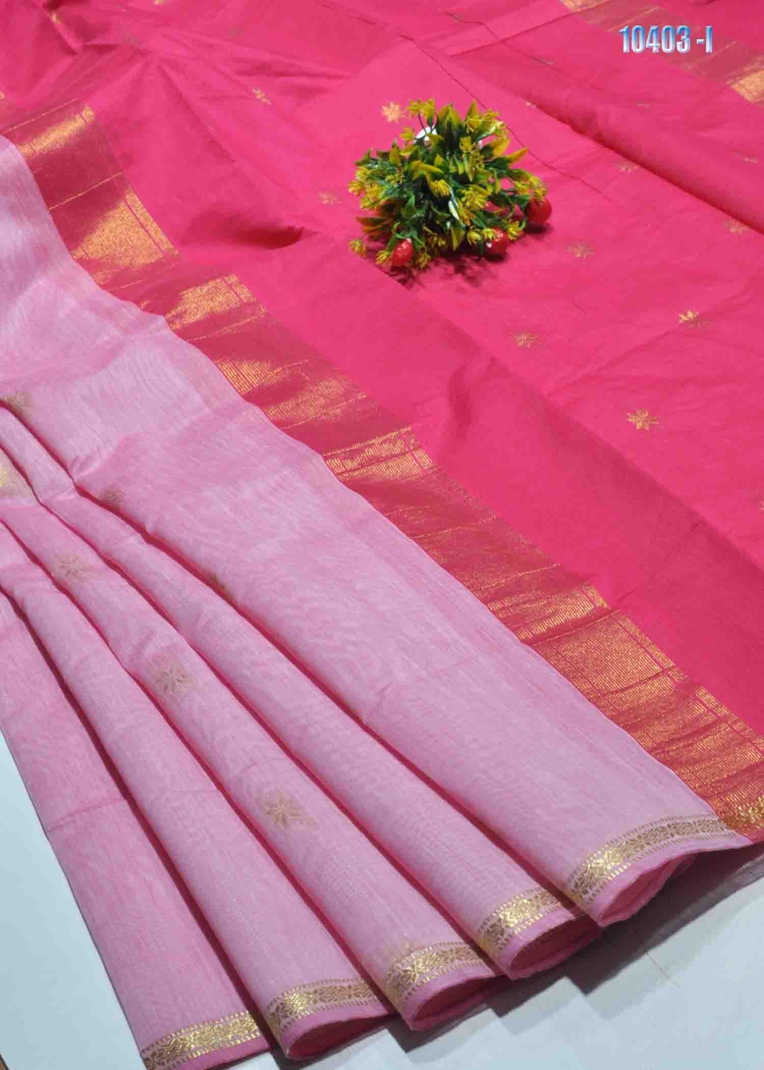Yashvanthika - 10403-I Pink Color Elegant Maheshwari Silk Cotton Saree CM1308174 (LR13C)