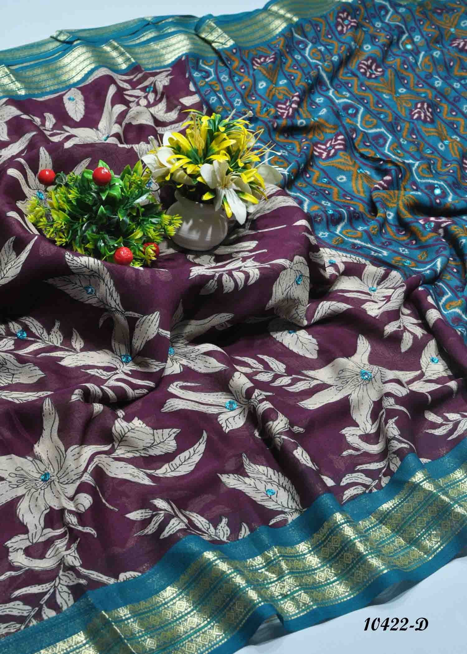 Priyam - 10422-D Purple Color Excellent Crepe Silk Saree CM1297422 (LR3B)