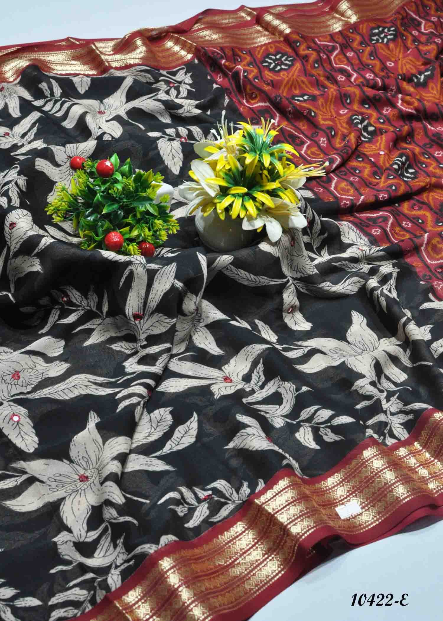 Priyam - 10422-E Black Color Excellent Crepe Silk Saree CM1297422 (LR3B)