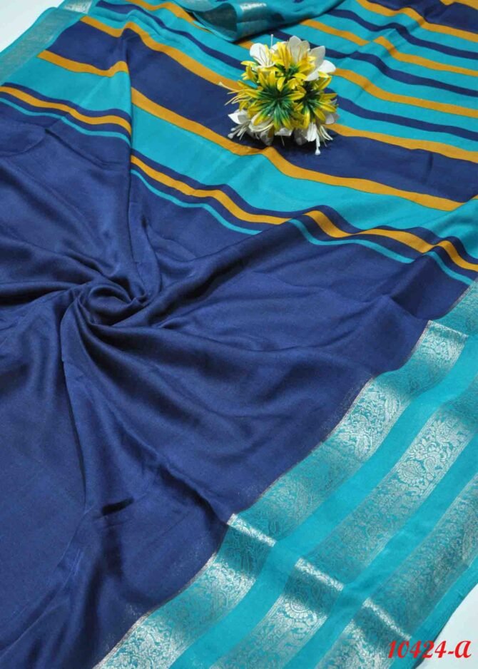 Nivinthika -10424-A  NavyBlue Color  Moss Chiffon Saree CM1302924 (RR6B)