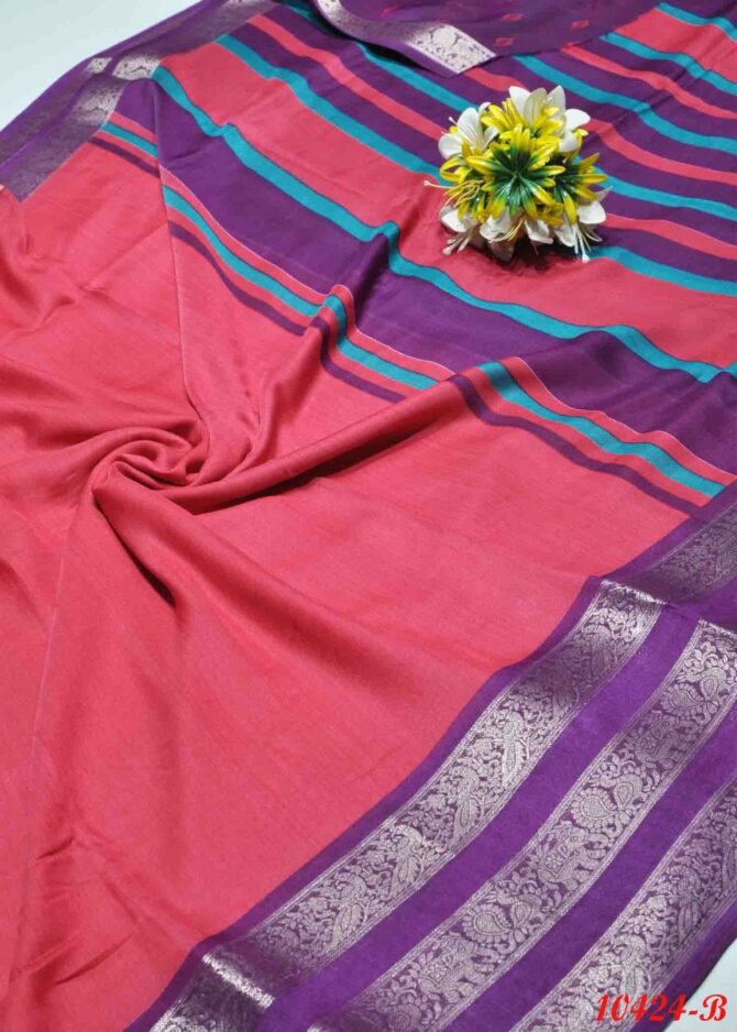 Nivinthika -10424-B  PomegranateRed Color  Moss Chiffon Saree CM1302924 (RR6B)