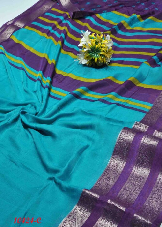 Nivinthika -10424-C  PineGreen Color  Moss Chiffon Saree CM1302924 (RR6B)