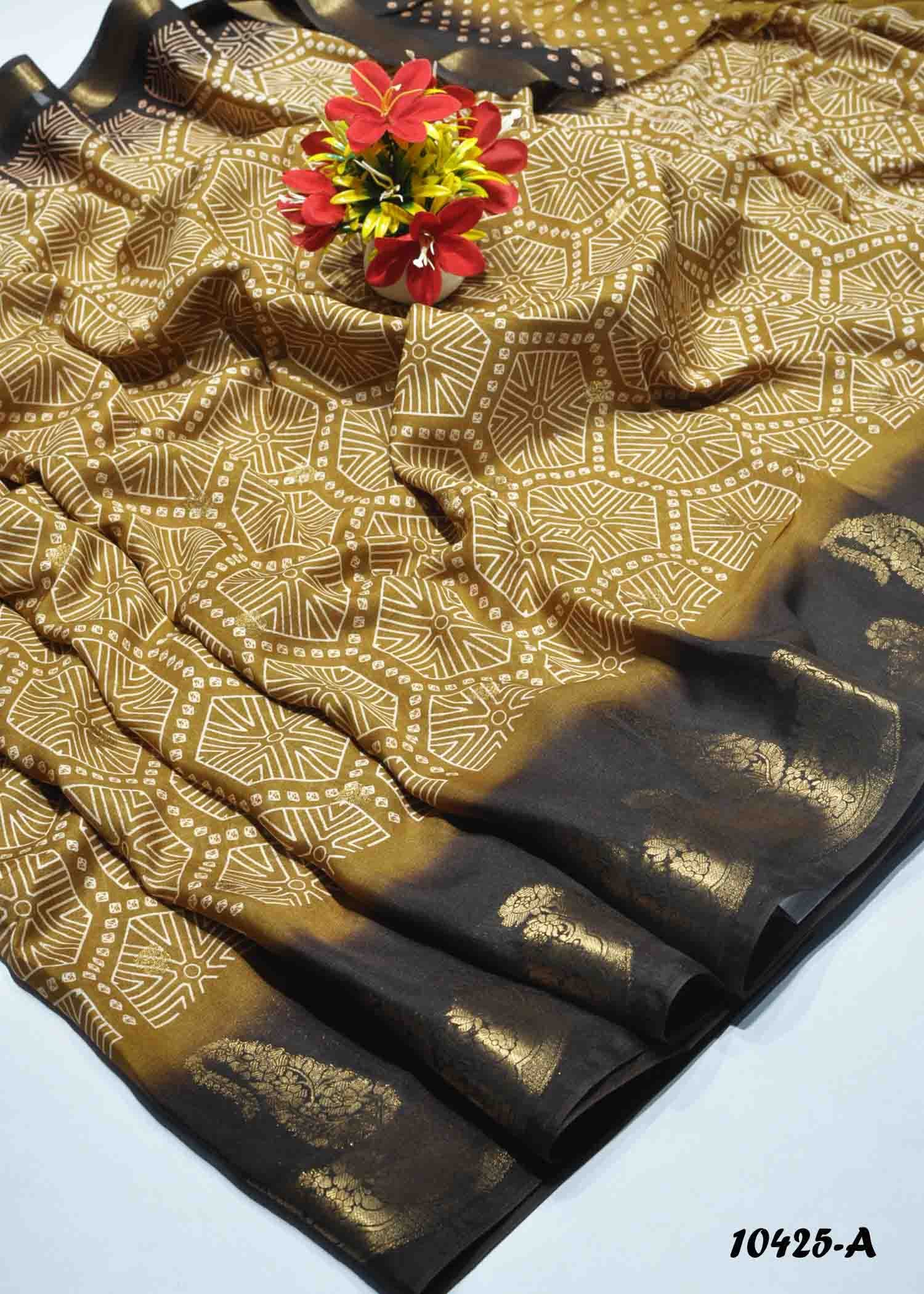 Nairn -10425-A PeanutBrown Color Excellent Look Raw Silk Saree CM1297570 (LR2B)
