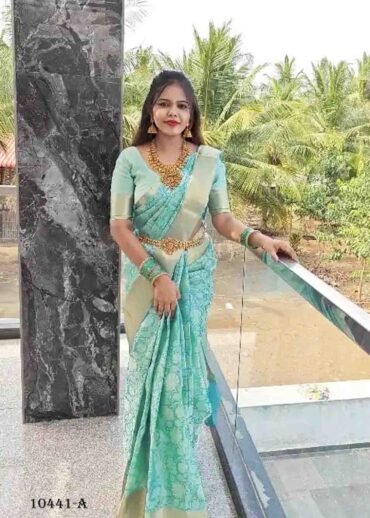 Nita -10441-A  Cyan Color Nita Ambani Inspired Tissue Banaras Saree  CM1298841 (RR1D)