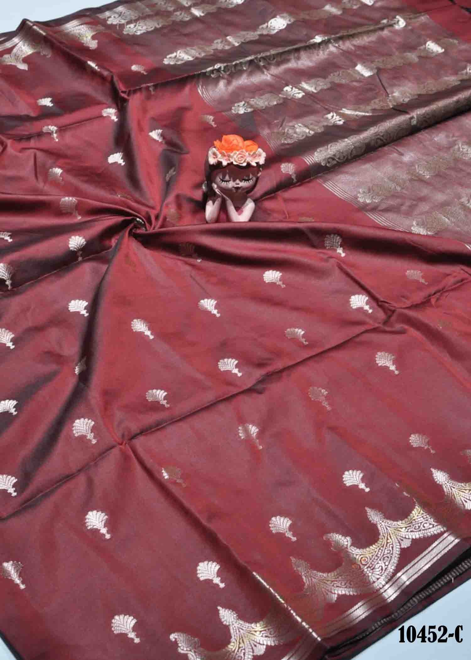 Mango Softy - 10452-C Maroon Color Excellent Look Banarasi Silk Saree CM1309552 (LR2D)