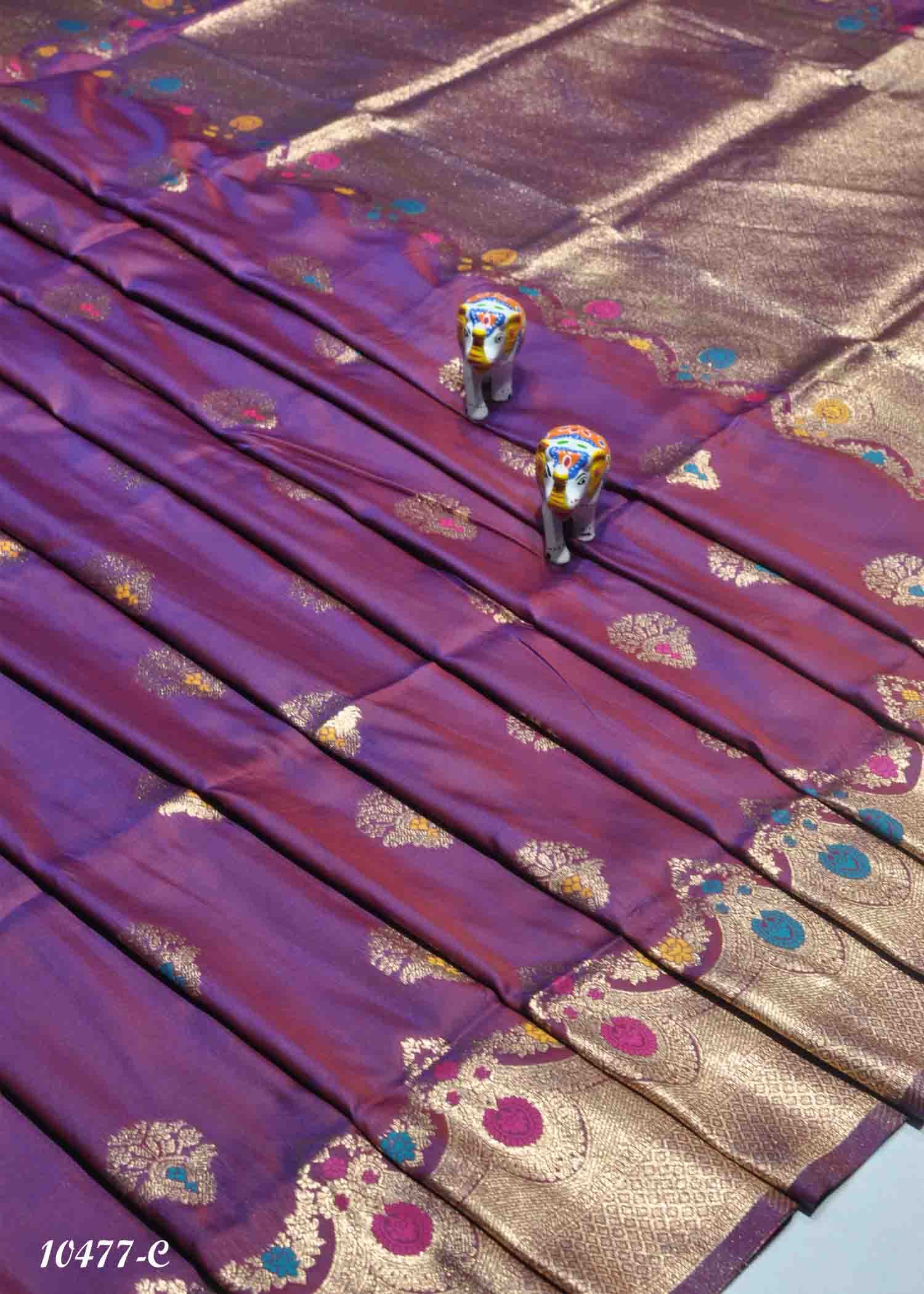 Shivanjali - 10477-C  Purple Color Beautiful Banarasi Silk Saree CM1280031 (LR1C)