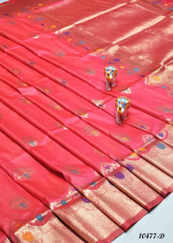 Shivanjali - 10477-D  StrawberryRed Color Beautiful Banarasi Silk Saree CM1280031 (LR1C)