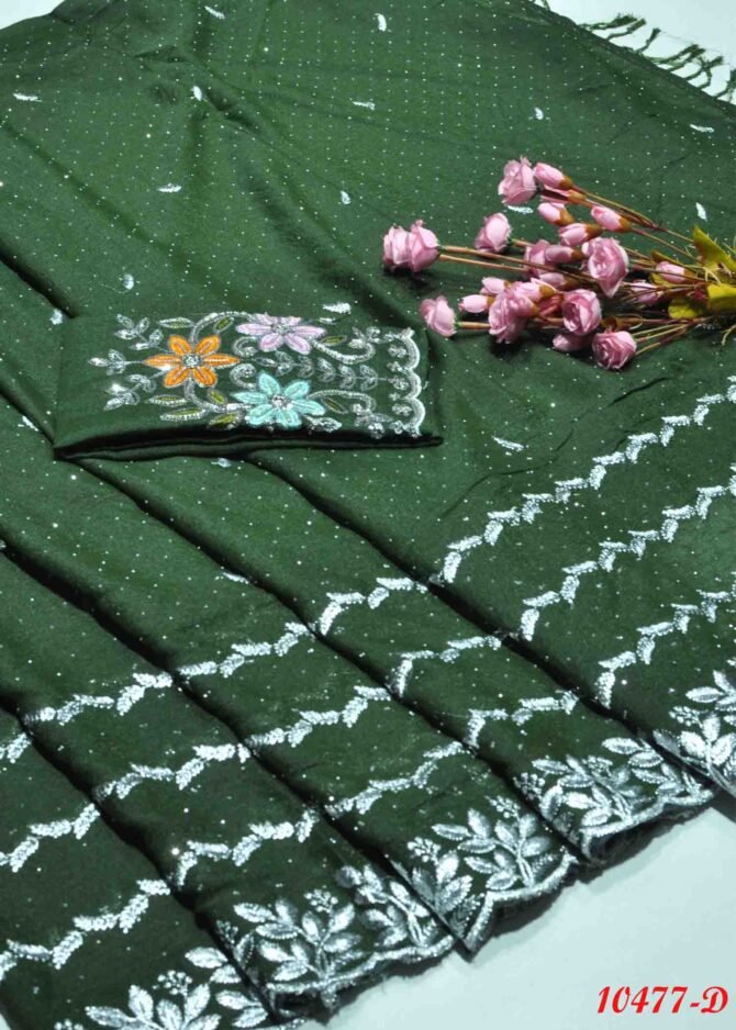 Siddhika -10477-D  LeafGreen Color New Arrival Vichithra Silk Saree CM1277140 [RR8B]