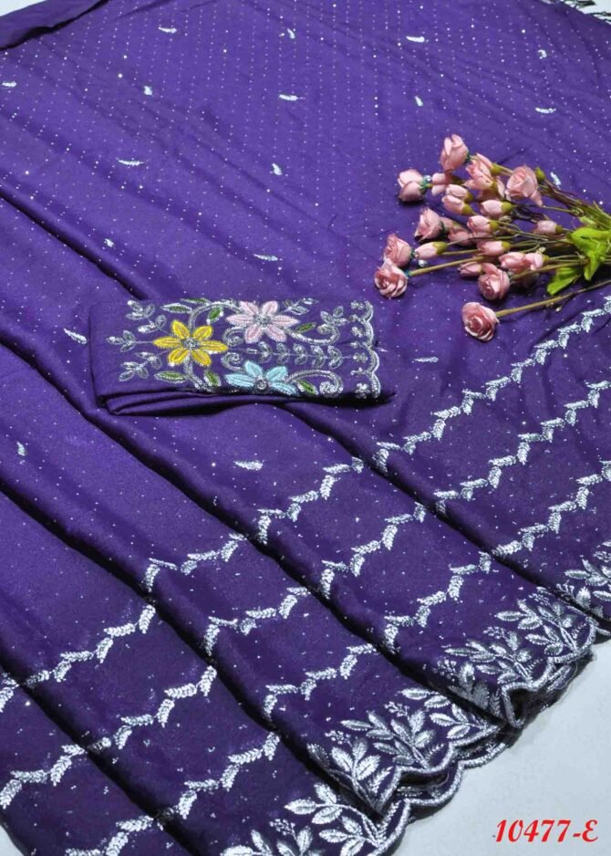 Siddhika -10477-E  Violet Color New Arrival Vichithra Silk Saree CM1277140 [RR8B]