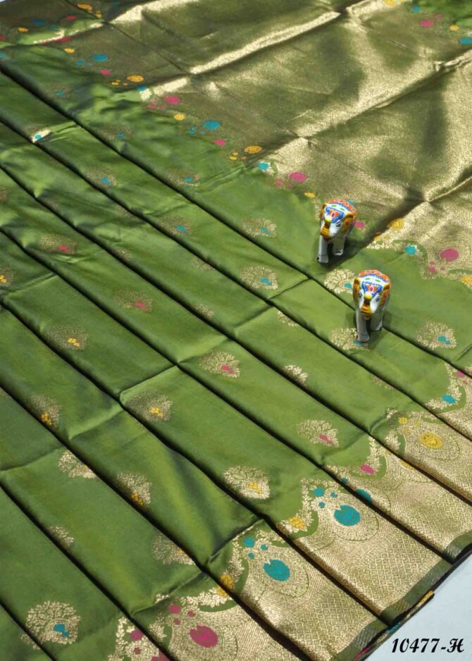 Shivanjali - 10477-H  Green Color Beautiful Banarasi Silk Saree CM1280031 (LR1C)