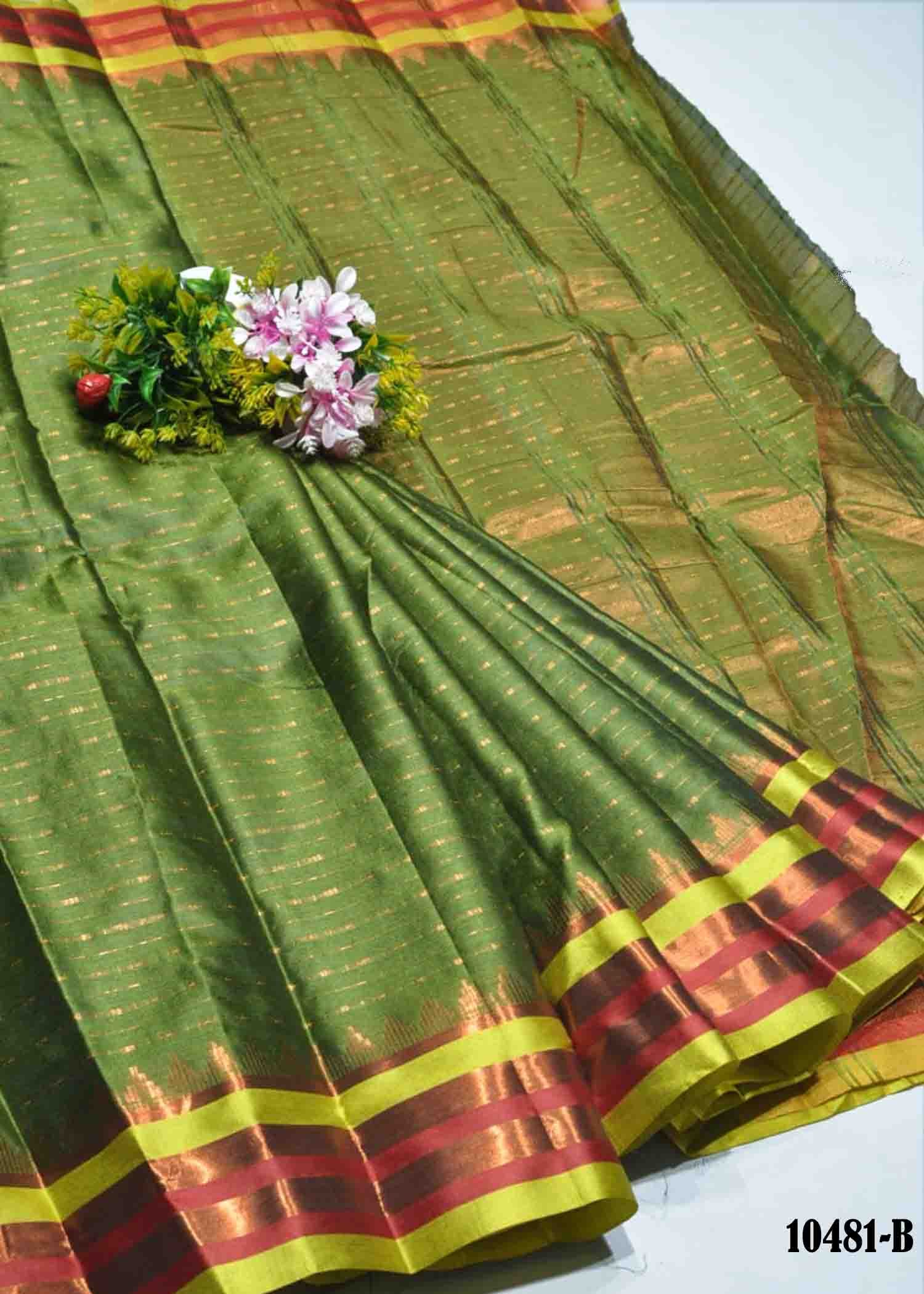 Roop Sundari - 10481-B  Green Color Fancy Banaras Saree CM1294583 (LR2D)