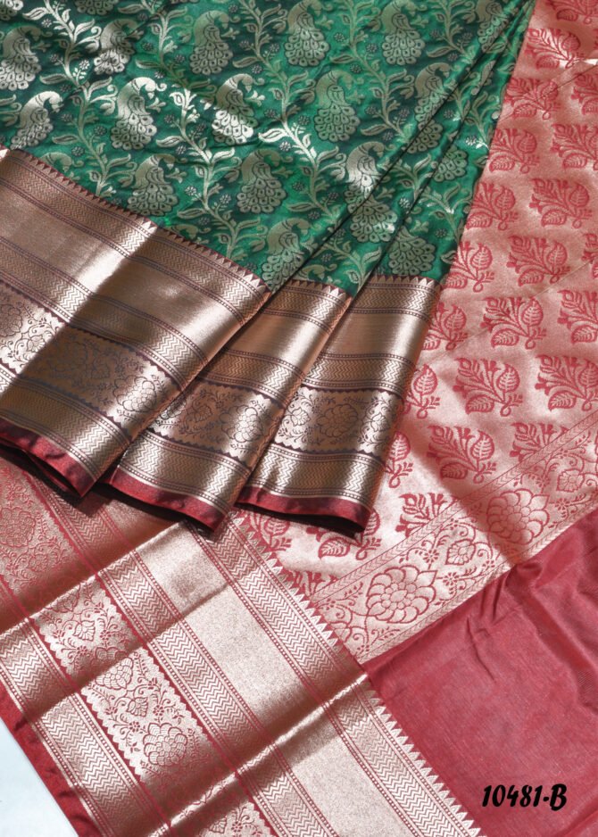 Subiksha -  10481-B  DarkGreen Color Excellent Look Banarasi Silk Saree CM1305538 (LR3D)