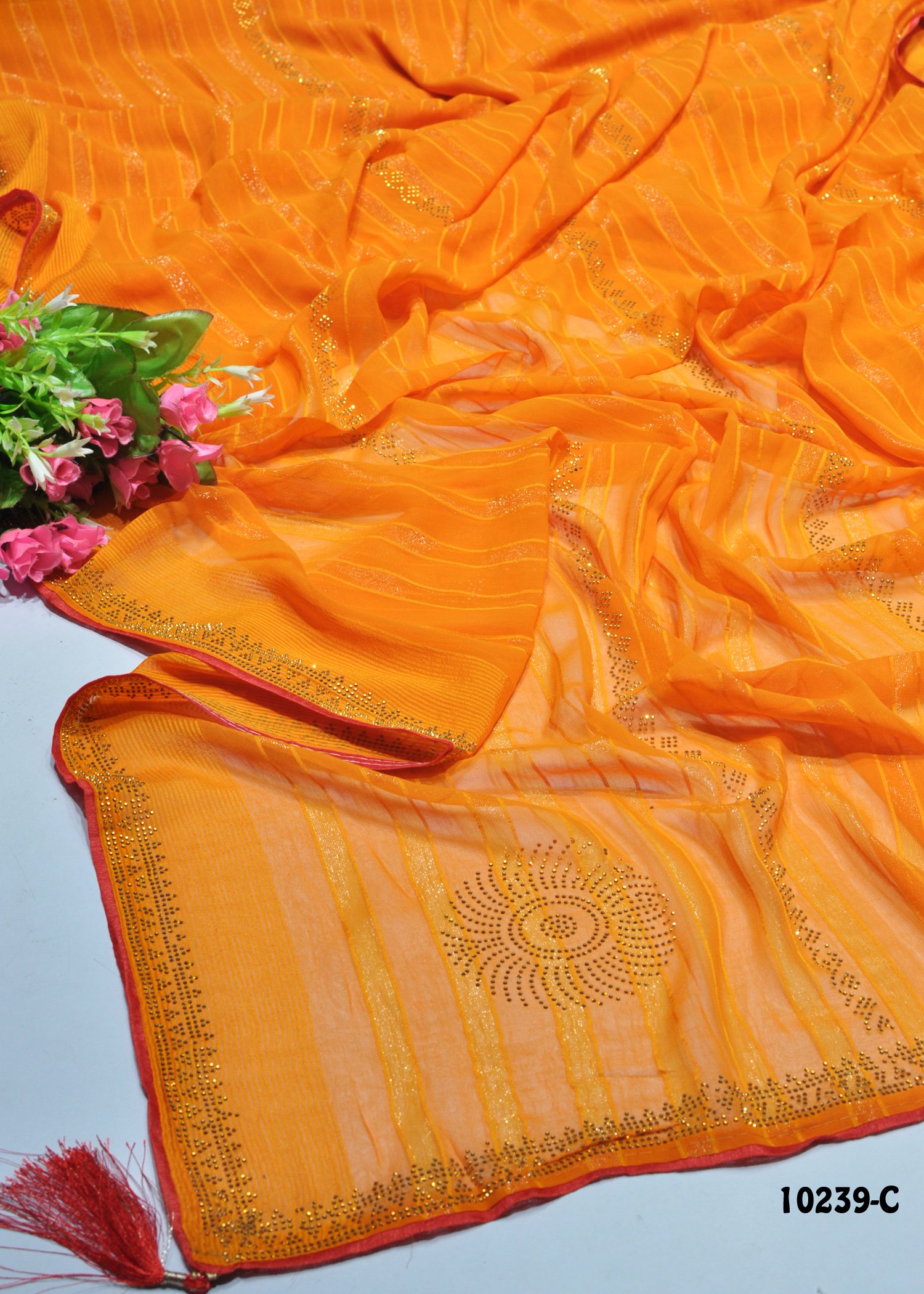 Nandita - 10239-C DarkYellow Color Excellnet Soft Chiffon Saree CM1306566 (LR10D)