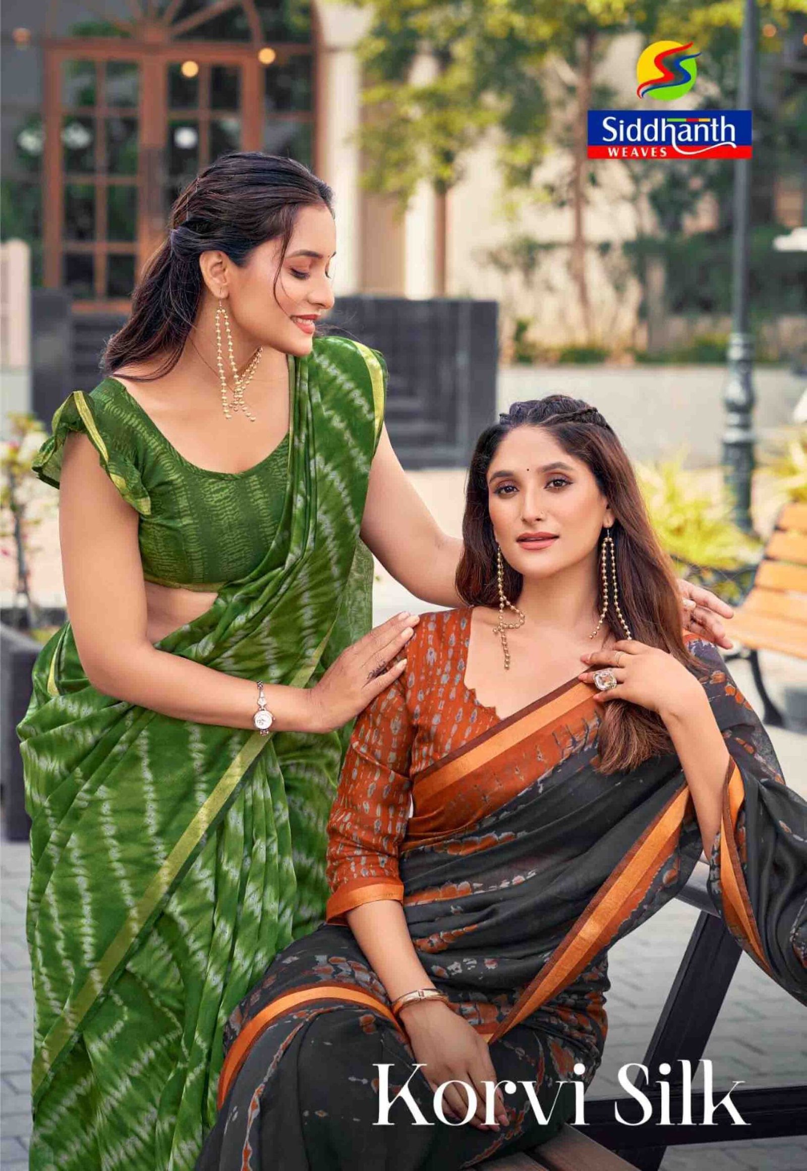 Siddhanth Weaves - KORVI SILK Leheriya Malai Cotton Saree CM1307363 (LR4E)