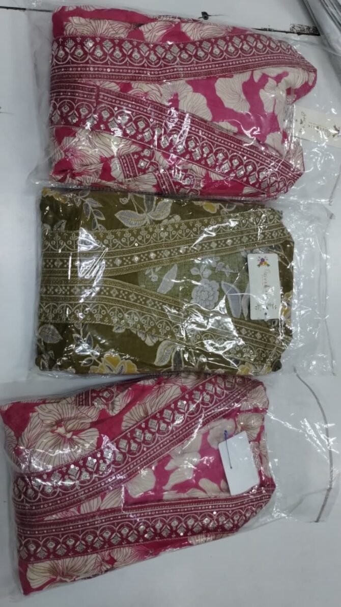 Phenava - 10950-A Salwar Set (Pink-2) Green-1 CM1297969