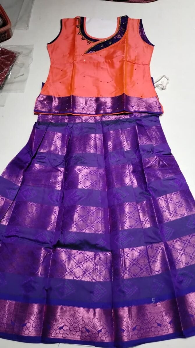 Thamil 10495-C Peach color 34 size pavadai sattai CM1287567