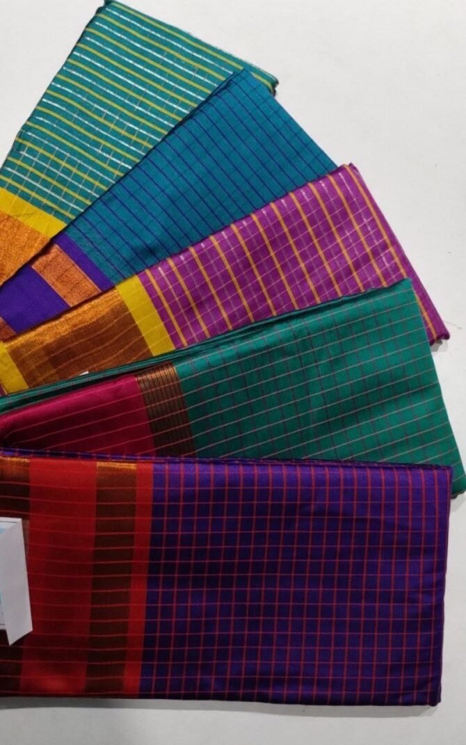 Golden 10210-A Multi colors otton sarees CM1294585*4, CM1294582