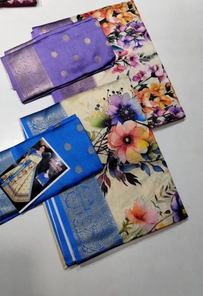 Necklace 10585-A Blue & Lavender color Cotton sarees cm1300601