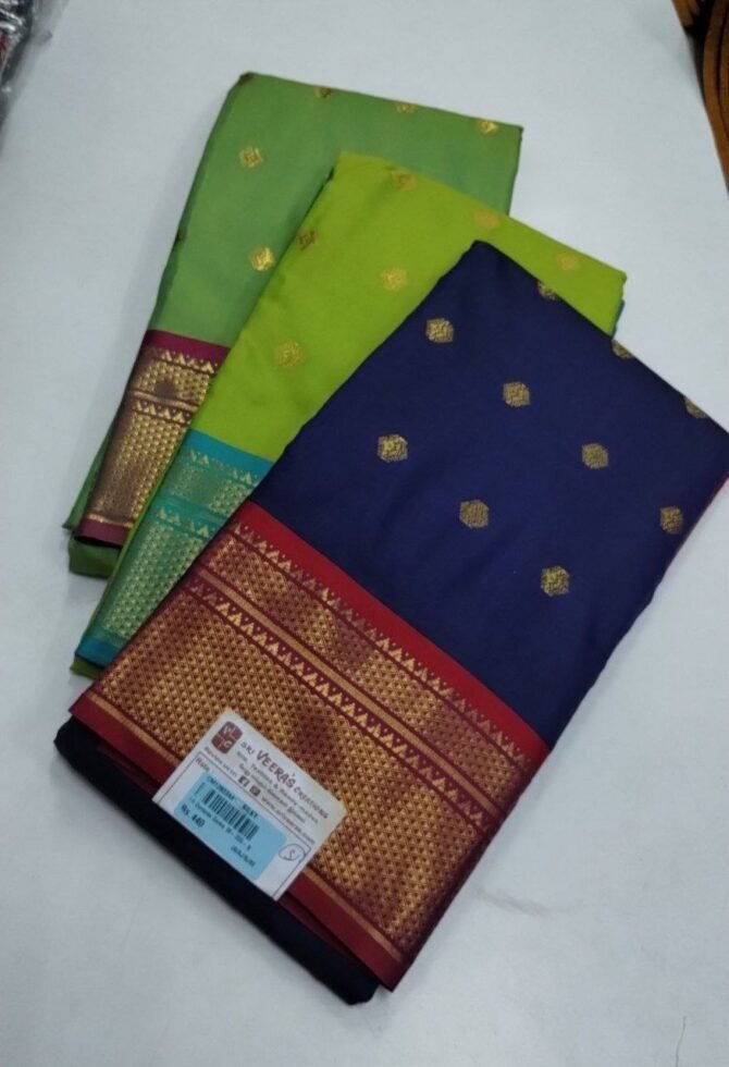 Silky 10440-A multi colors fancy banaras sarees CM1283344