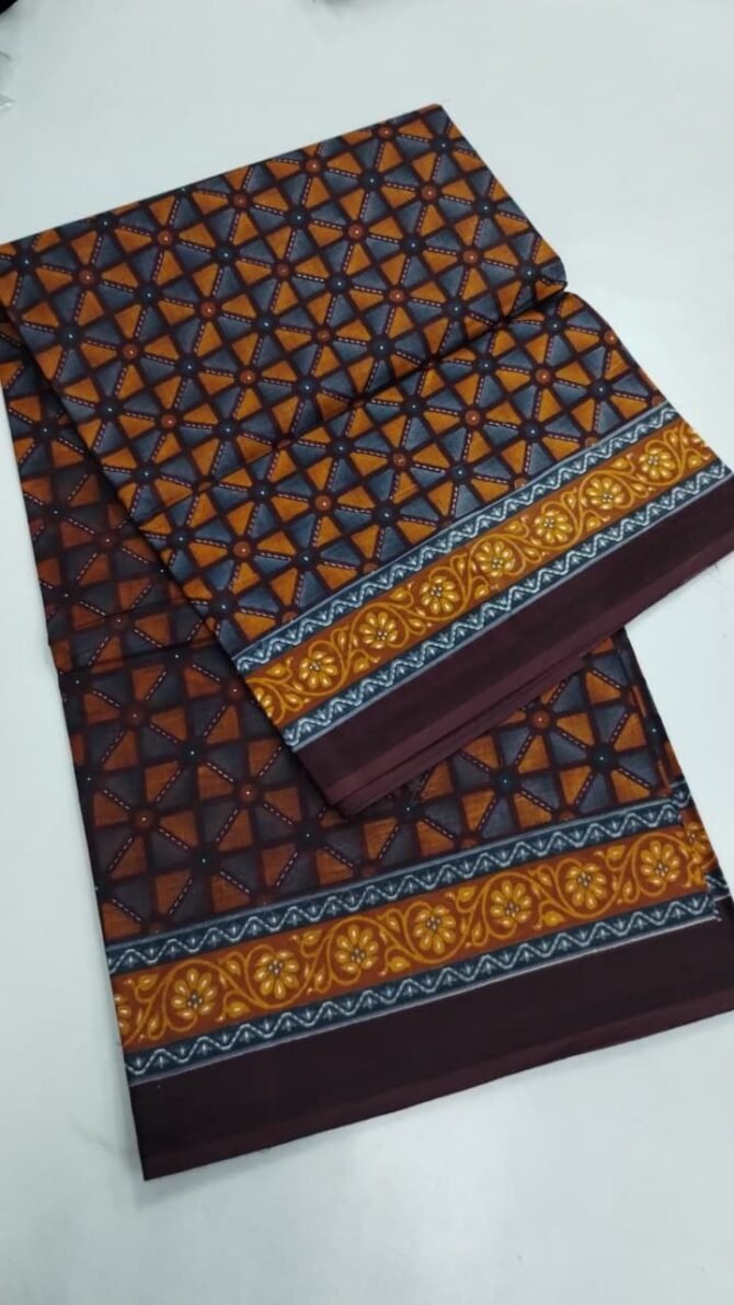 Mallika 10305-A Dark maroon color voyal sarees CM1303060