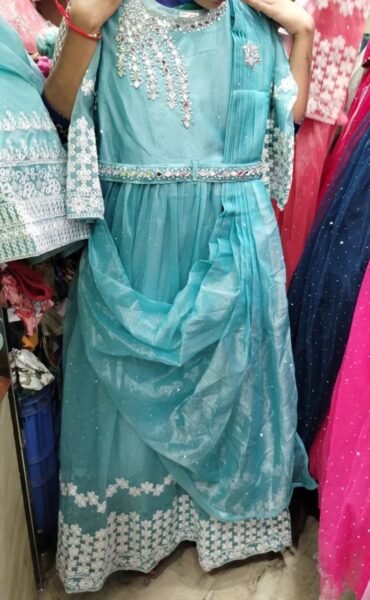 Kavya 01370-A Sky blue color Fancy frock chudi CM1305397