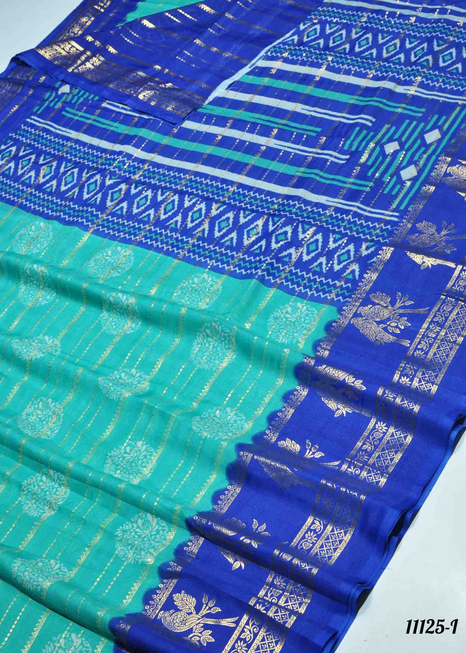 Akshara -11125-I JungleGreen Color Fancy Soft Synthetic Saree CM1317314 (LR9E)