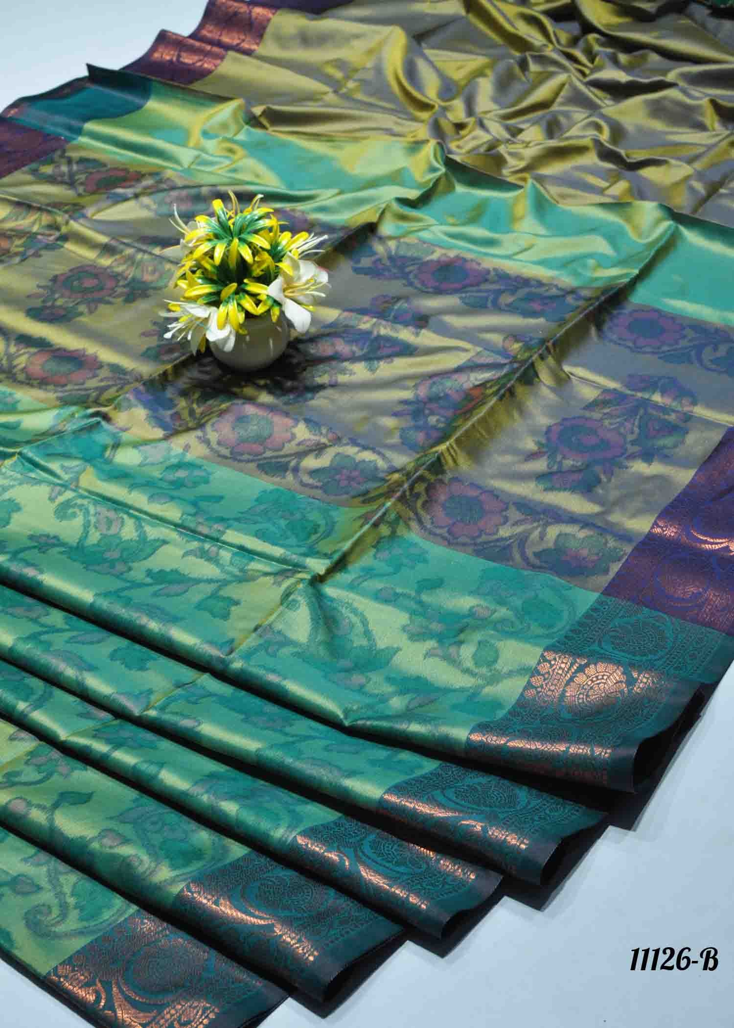 Vyanka -11126-B TutleGreen Color Traditional Look Semi-Soft Silk Saree CM1315564 (LR1C)