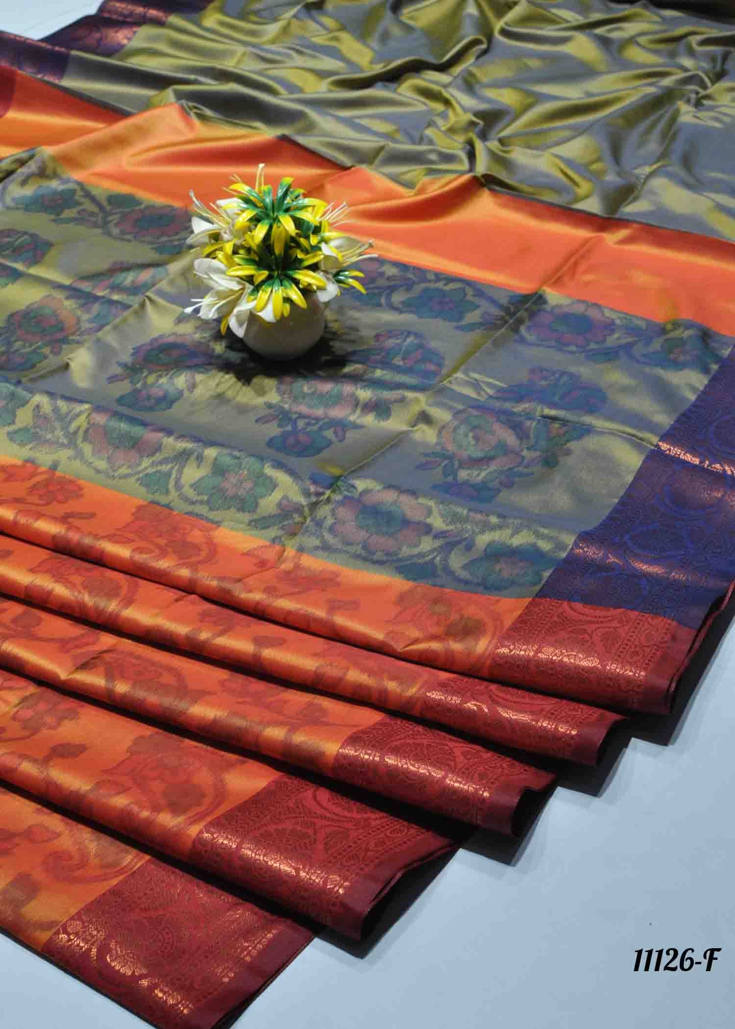 Vyanka -11126-F AmberOrange Color Traditional Look Semi-Soft Silk Saree CM1315564 (LR1C)