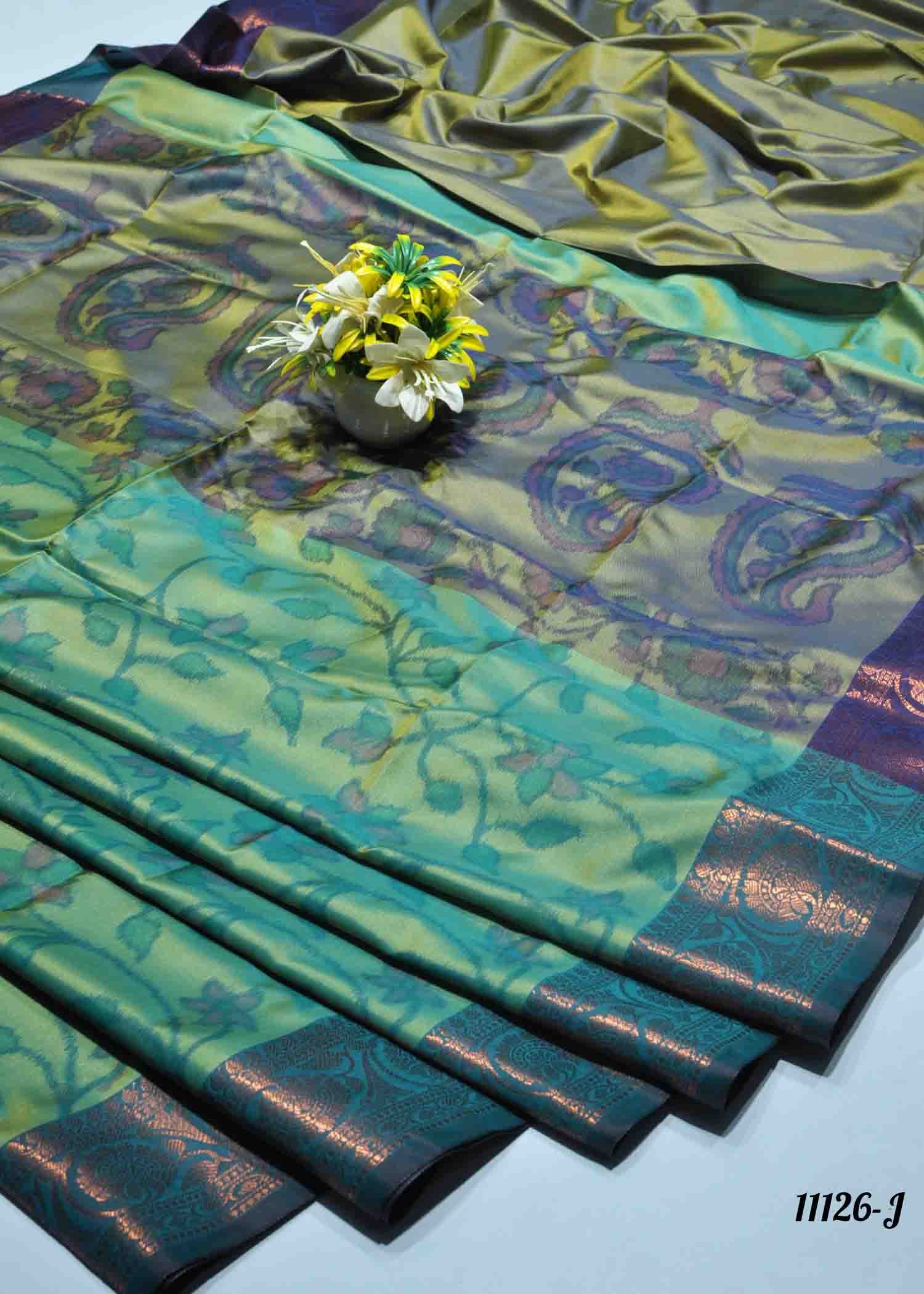 Magizhi -11126-J JadeGreen Color Traditional Look Semi-Soft Silk Saree CM1315564 (LR1C)