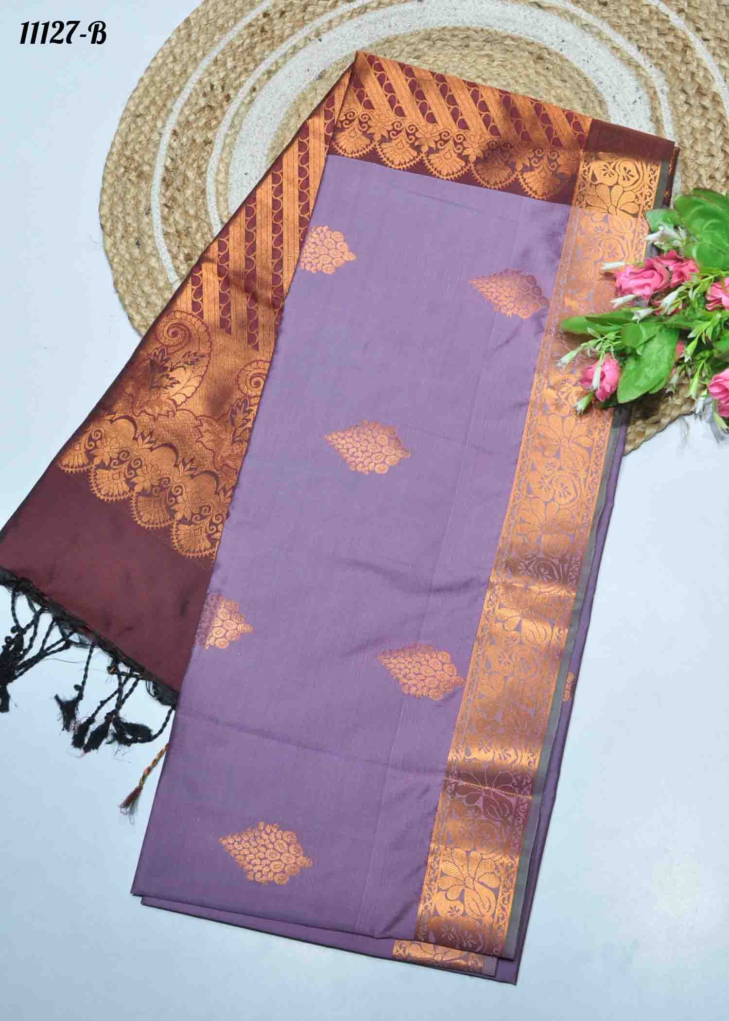 Venba -11127-B PeriwinklePurple Color Traditional Look Semi-Soft Silk Saree CM1316900 (LR1D)