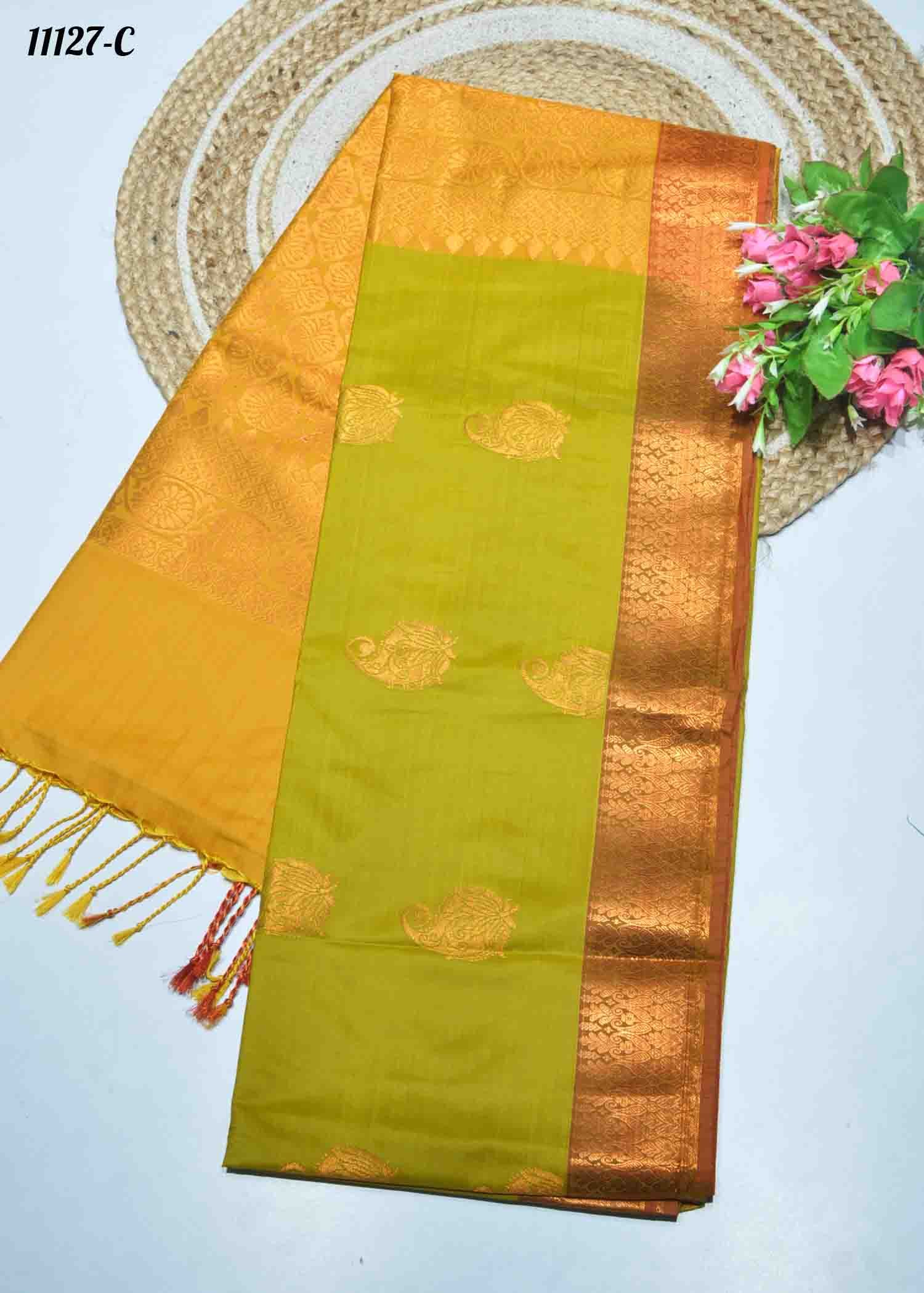 Venba -11127-C TeaGreen Color Traditional Look Semi-Soft Silk Saree CM1316900 (LR1D)