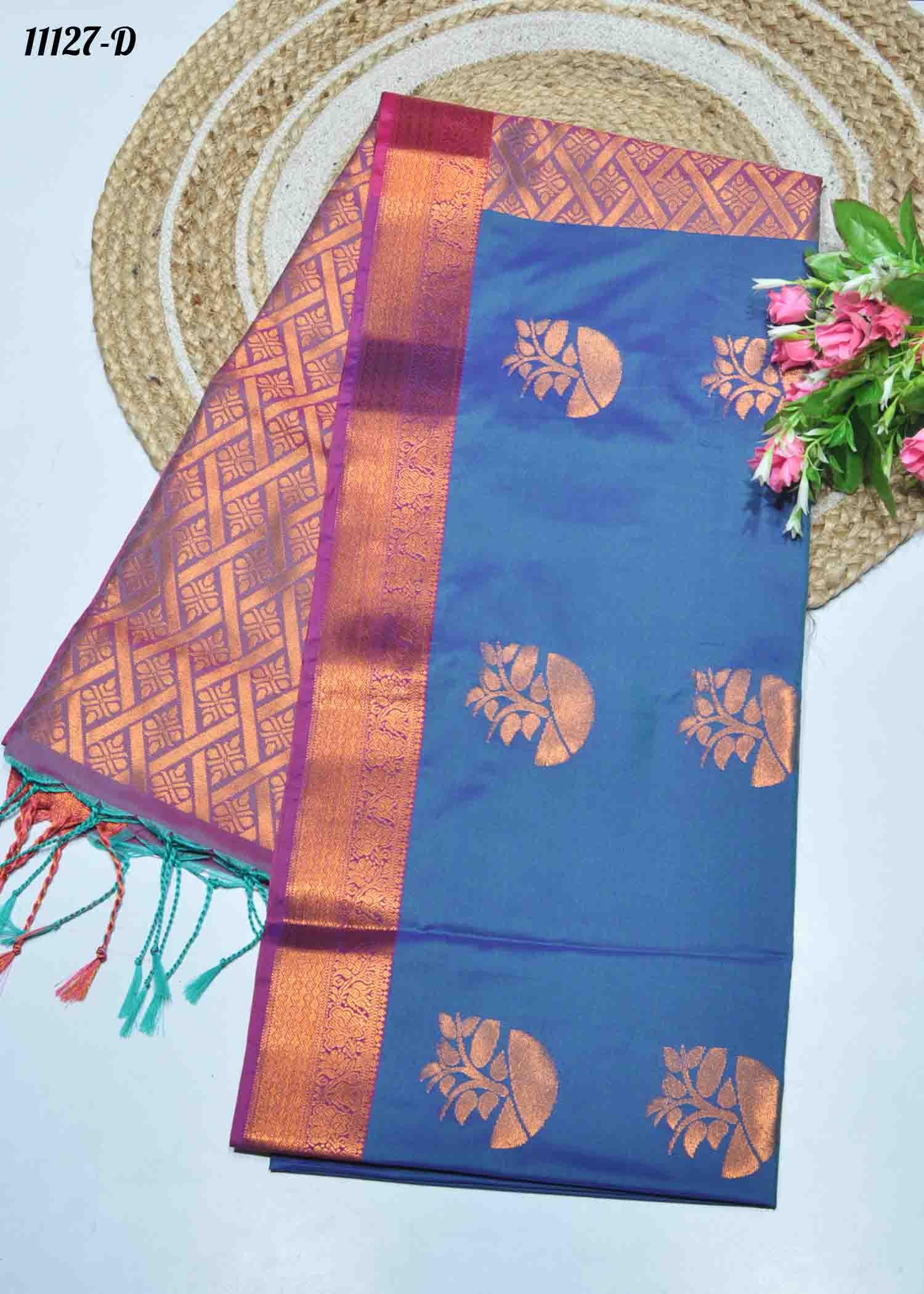 Venba -11127-D PeacockBlue Color Traditional Look Semi-Soft Silk Saree CM1316900 (LR1D)