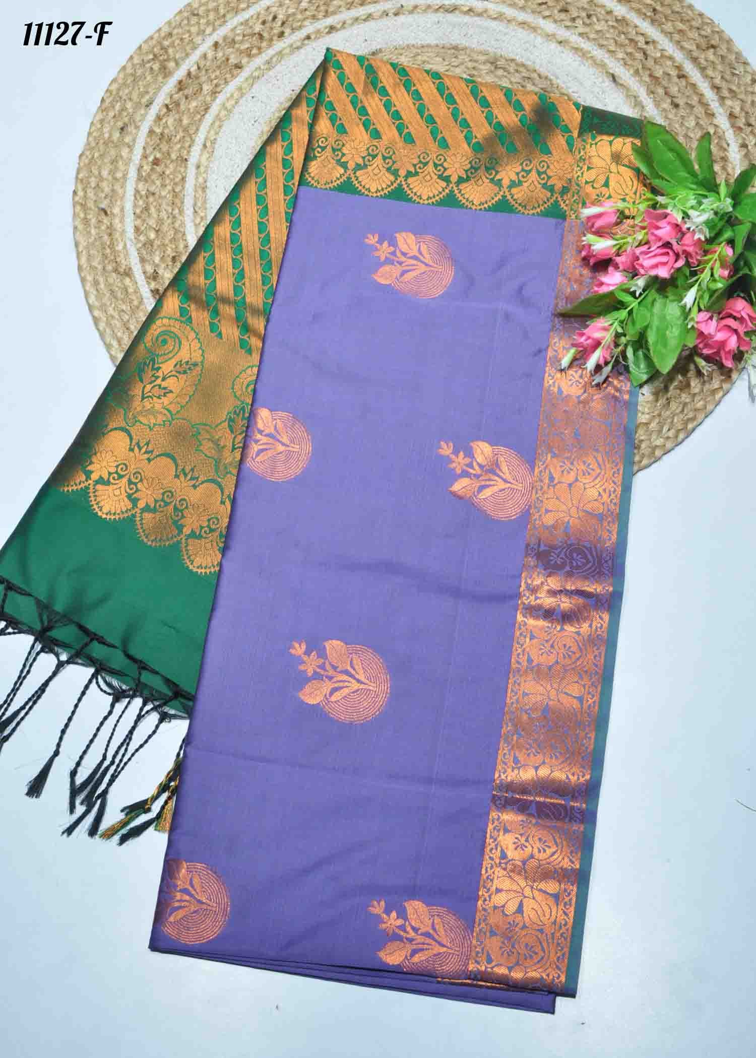Venba -11127-F Lavender Color Traditional Look Semi-Soft Silk Saree CM1316900 (LR1D)