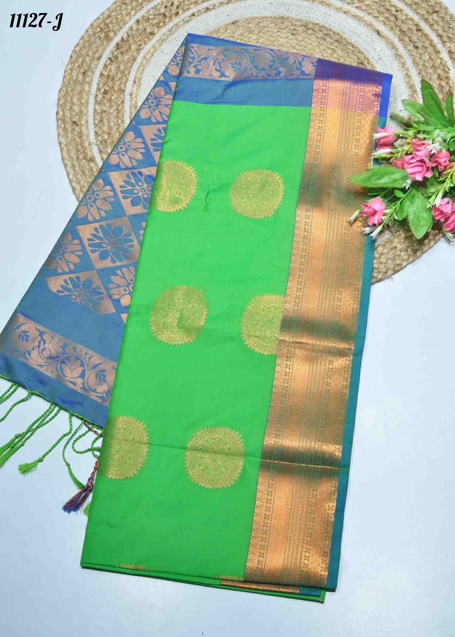 Venba -11127-J PeaGreen Color Traditional Look Semi-Soft Silk Saree CM1316900 (LR1D)