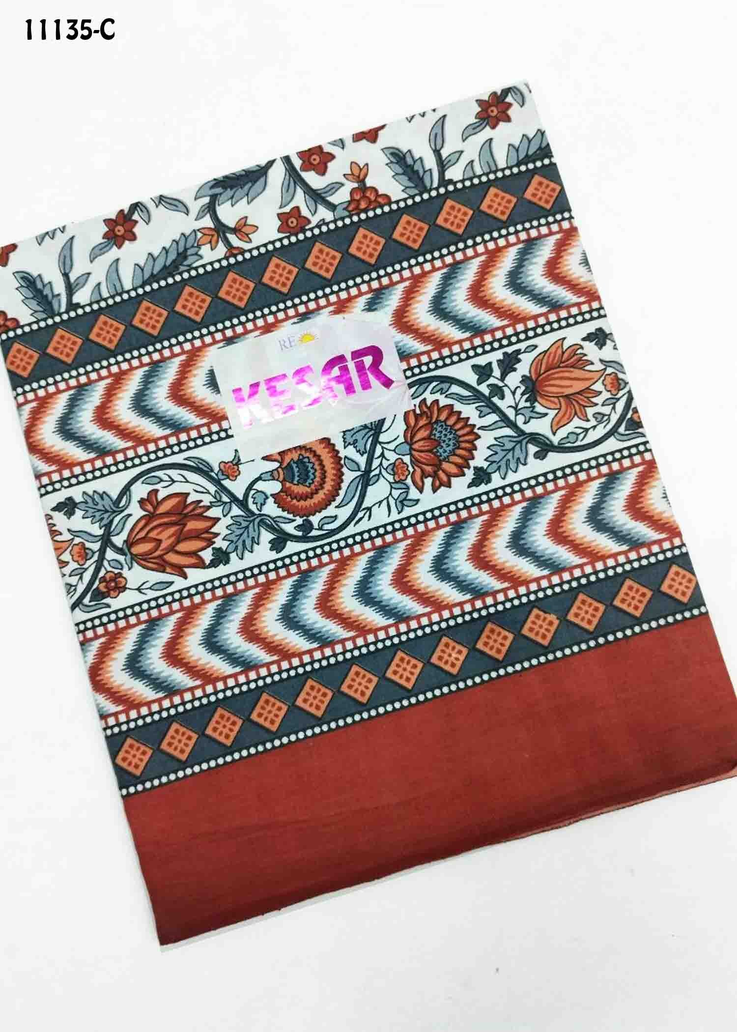Kesar - 11135-C Halfwhite Color (Single Size) Cotton Bed Spread CM1294897