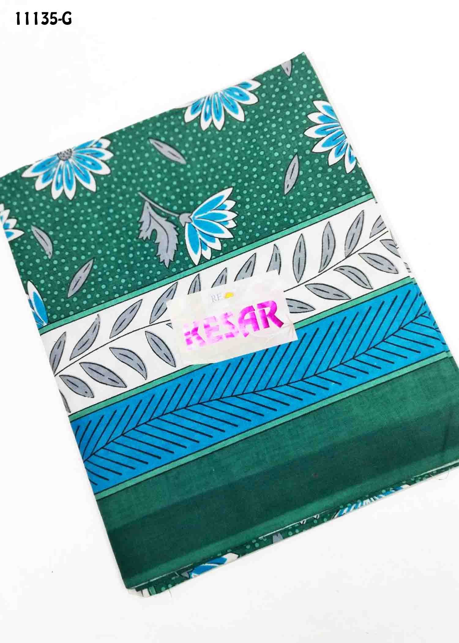 Kesar - 11135-G PineGreen Color (Single Size) Cotton Bed Spread CM1294897