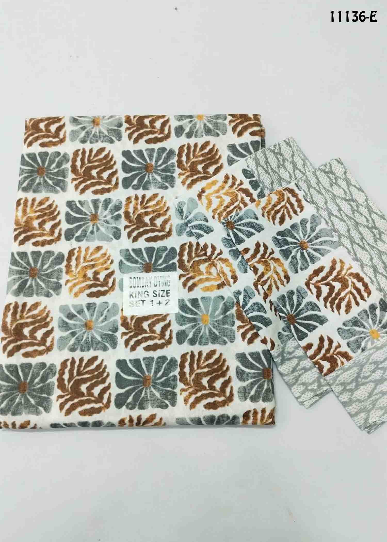 Aryaa - 11136-E Multi Color (King Size) (Bombay Dying) Homes Cotton Bedsheet CM1290472