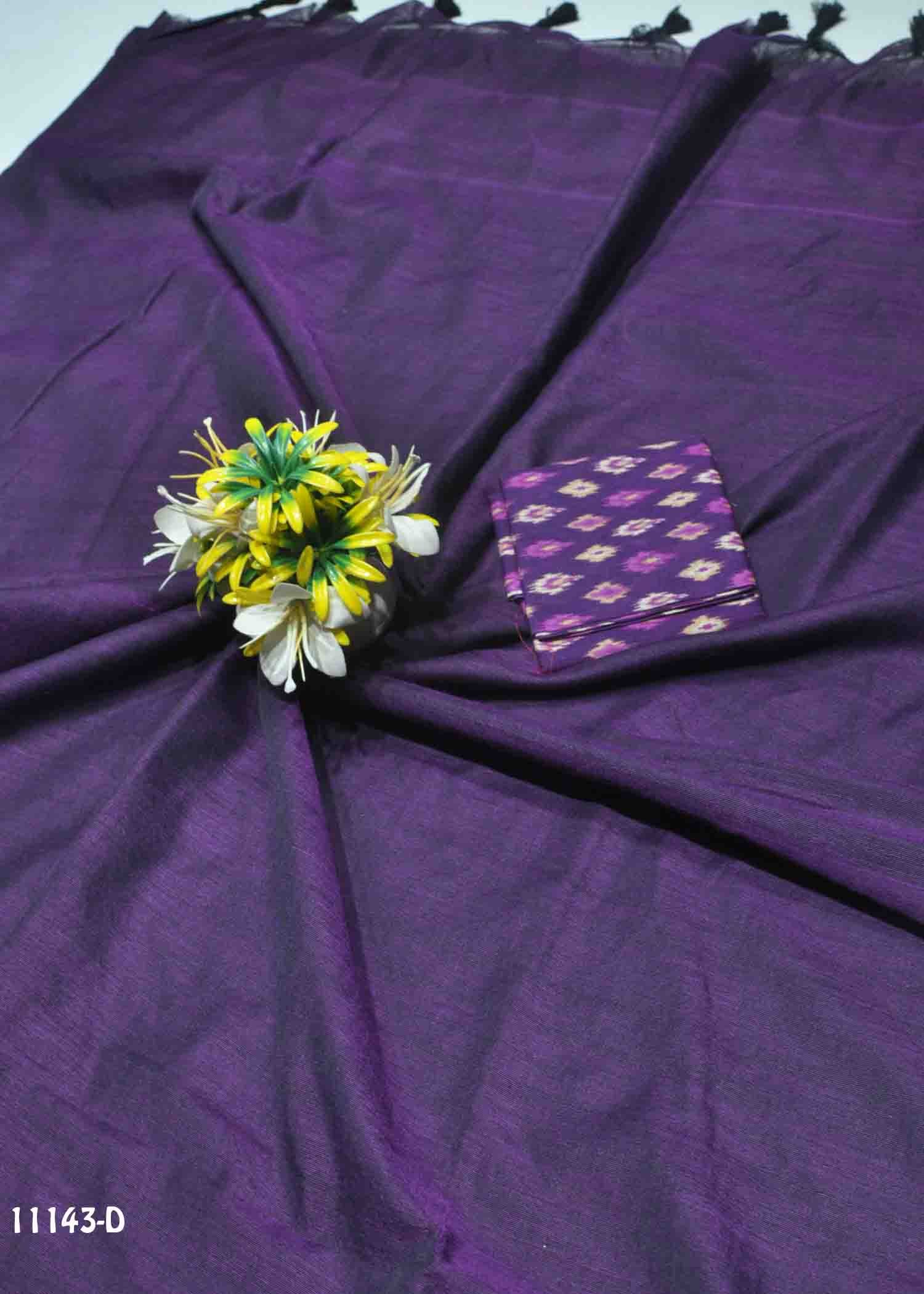 Amika -11143-D Violet Color Handloom Cotton Saree CM1312974 (LR7C)