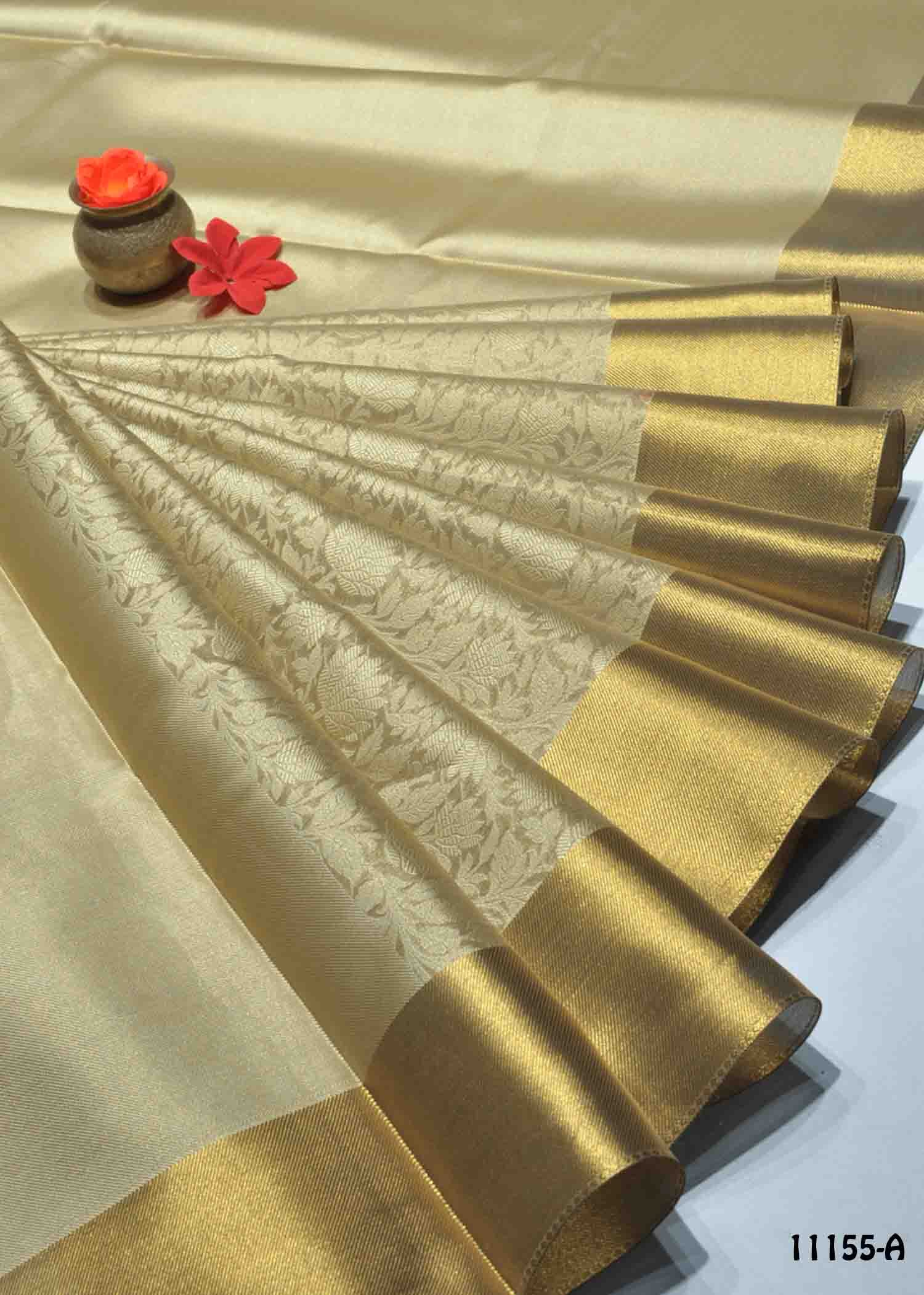 Meena - 11155-A Nita Ambani Inspired Golden Tissue Silk Saree CM1315563