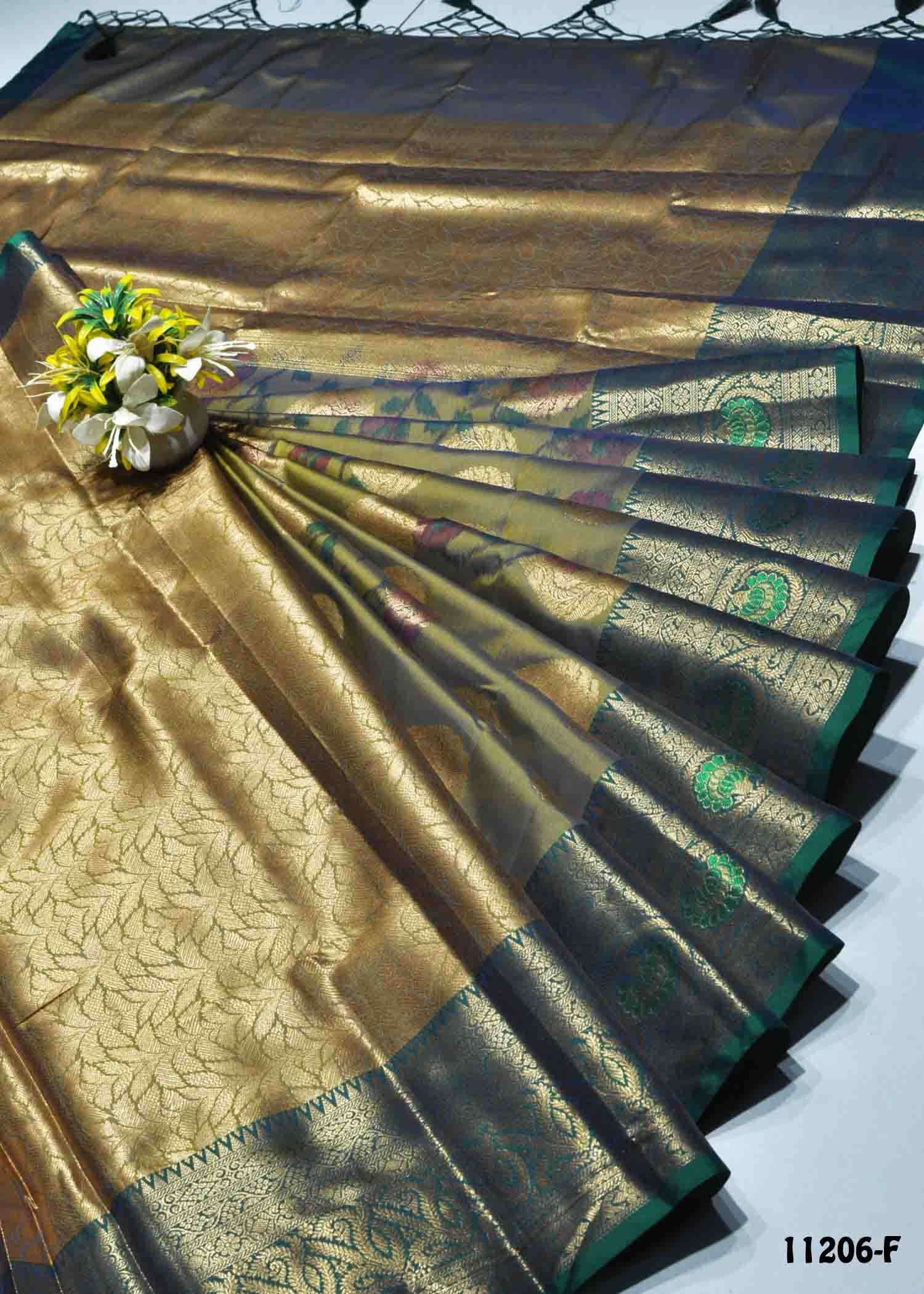 Adhvaitha -11206-F ArmyGreen Color Traditional Look Semi-Soft Silk Saree CM1311513 (RR3D)