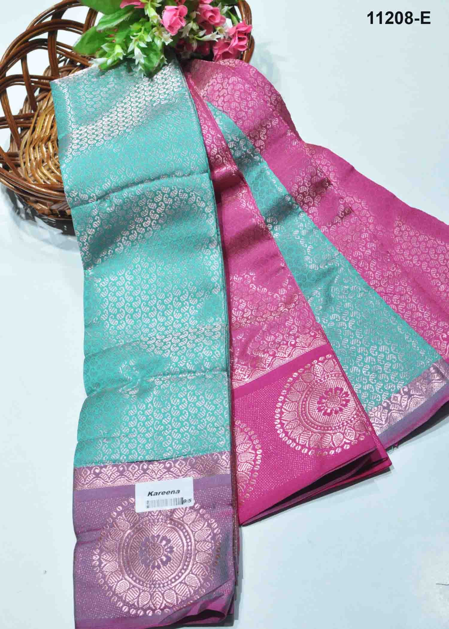 Ezhmugai - 11208-E FrogGreen Color Excellent Lichi Silk Saree CM1310666 (RR1D)